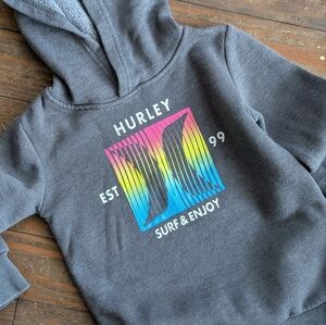 Hurley Charcoal Hoodie with Vibrant Logo